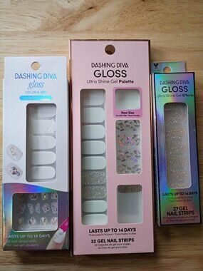 Dashing Diva Nail Strips Lot of 3